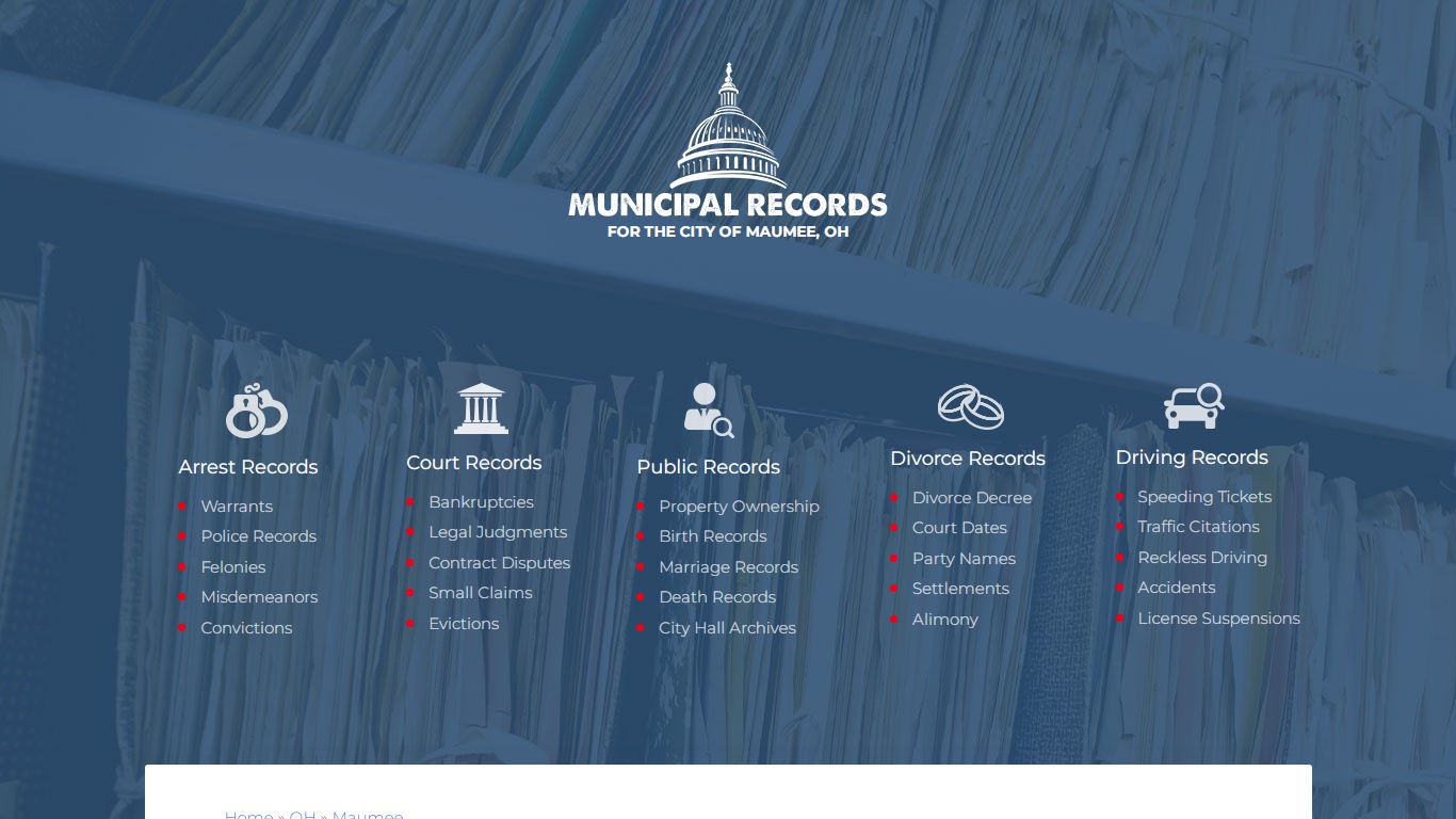 Municipal Records in Maumee oh